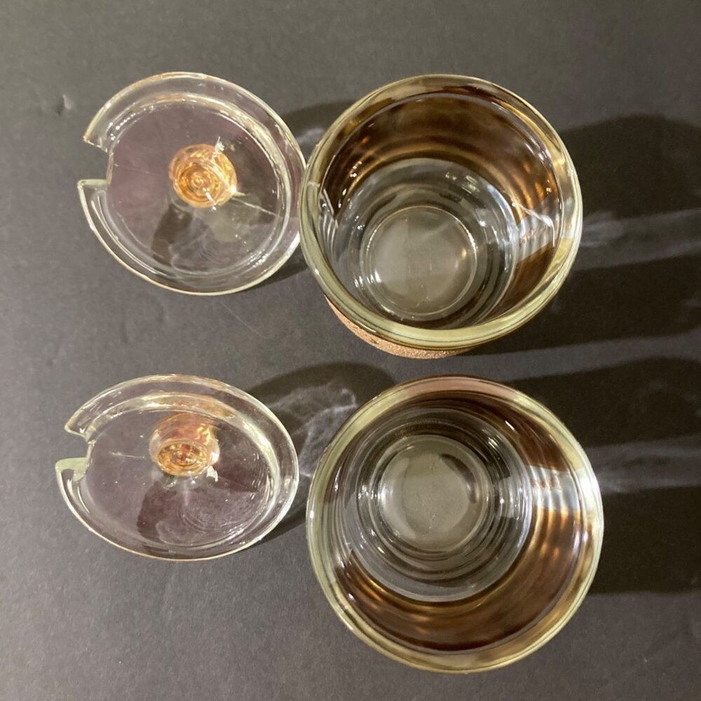 Culver Glass 22kt Gold Gilt Condiment Or Olive Onion Barware Set of 2 - Picture 7 of 10